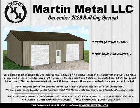 martin sheet metal|martin metal monthly specials.